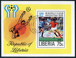 Liberia C220,CTO.Michel 1067 Bl.90. World Soccer Cup Argentina-1978. - Liberia