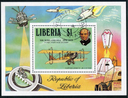 Liberia 848 Sheet,CTO.Michel 1104 Bl.93. Sir Rowland Hill,1979.Curtiss Jenny. - Liberia