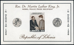 Liberia C180 Imperf,MNH.Mi Bl.45B. Nobel Peace, 1968. Martin L.King; J.Kennedy. - Liberia