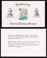 Liberia C129 Imperf,MNH.Mi 560 Bl.17B. Stamps-100,1960.Presidents Benson,Tubman. - Liberia