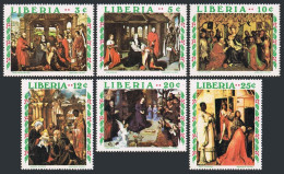 Liberia 534-539,540,MNH.Mi 762-767,Bl.53. Christmas 1970.Van Der Weyden,Mantegna - Liberia
