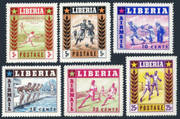 Liberia 347-C90,C90a,imperf,MNH.Mi 471-476,Bl.7A-7B. Sport 1955.Tennis,Soccer, - Liberia