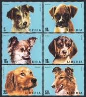 Liberia 669-674,MNH.Michel 914-919. Dogs 1974.Fox Terrier,Boxer,Chihuahua,Beagle - Liberia