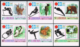 Liberia 577-582 Imperf,MNH.Michel 810B-815B. Olympics Sapporo-1972.Animals,Birds - Liberia