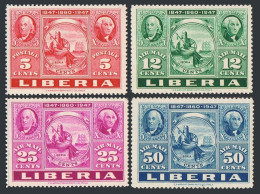 Liberia 300,C54-C56,MNH. Michel 387-390. US Postage Stamps-100,Liberian-87,1947. - Liberia