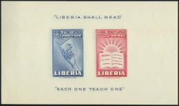Liberia C66a Sheet,hinged.Michel Bl.2. National Literacy Campaign,1950. - Liberia