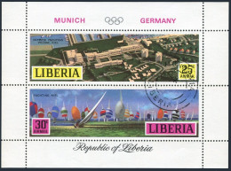 Liberia C187,CTO.Michel 792-793 Bl.55. Olympics Munich-1972.Yachting Races. - Liberia
