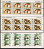 Liberia 502-509 Sheets,MNH.1969.Francois Millet,El Greco,Rubens,Brueghel,Murillo - Liberia