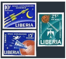 Liberia 408-409,C151 Imperf, MNH. Michel 602B-604B. Achievements In Space, 1963. - Liberia