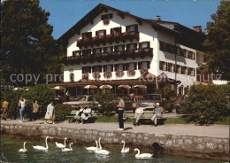 72535202 Tegernsee Hotel Zur Post Und Schlosscafe Uferpromenade Am See Schwaene  - Tegernsee