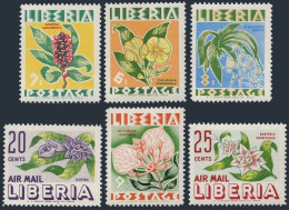Liberia 350-353, C91-C92, MNH. Michel 477-482. Native Flowers 1955. - Liberia