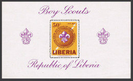 Liberia C165,lightly Hinged.Michel Bl.32A. Boy Scouts 1965,Emblem.Globe. - Liberia