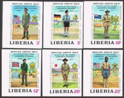 Liberia 563-568,C188 Imperf,MNH.Mi 794B-799B,Bl.56B. Boy Scout Jamboree.1971. - Liberia