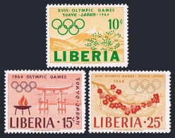 Liberia 418-420,C163,MNH.Mi 623-625,Bl.31. Olympics Tokyo-1964.Runner,Rings. - Liberia