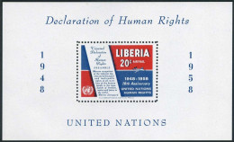 Liberia C119,MNH.Michel 529 Bl.12. Declaration Of Human Rights-10,1958. - Liberia
