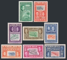 Liberia 332-337, C68-C69, MNH. Jehudi Ashmun,John Marshall,other Founders, 1952. - Liberia
