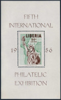 Liberia C103,MNH.Michel 497 Bl.9. Stamp EXPO 1956.Map,Statue Of Liberty. - Liberia