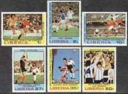 Liberia 820-825, C222, MNH. Mi 1075-1080, Bl.92. World Soccer Cup Argentina-1978 - Liberia
