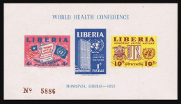 Liberia 340a, C70a Imperf, MNH. Mi Bl.5B-6B. World Health Conference,1952. Flags - Liberia