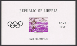 Liberia C127, MNH. Michel 556 Bl.16. Olympics Rome-1960. Runner, Stadium. - Liberia