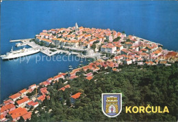 72535178 Korcula Hafen Altstadt Kuestenstadt Fliegeraufnahme Croatia - Croatie