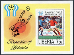 Liberia C220,MNH.Michel 1067 Bl.90. World Soccer Cup Argentina-1978. - Liberia