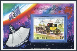 Liberia C201,MNH.Michel 913 Bl.70. UPU-100,1974.Horse-drawn Coach.Space. - Liberia
