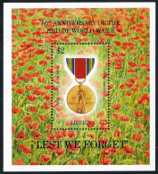 Liberia 1179, MNH. Michel 1623 Bl.139. LEST WE FORGET. WW II Victory Medal.1995. - Liberia