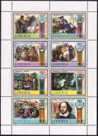 Liberia 1060 Sheet,MNH.Michel 1366-1373 Klb. Shakespearean Plays.Globe Theater. - Liberia