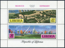 Liberia C187,MNH.Michel 792-793 Bl.55. Olympics Munich-1972.Yachting Races. - Liberia