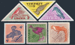Liberia 341-346, MNH. Michel 450-455A. Birds 1953. Pepper Bird, Roller,Hornbill, - Liberia
