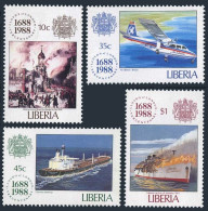 Liberia 1101-1104,MNH.Michel 1435-1438. Lloyd's Of London,300th Ann.1988. - Liberia