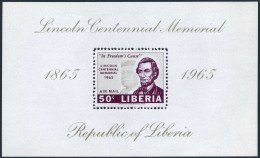 Liberia 423-425,C166,imperf,MNH.Mi 631-633,Bl.33A-33B.Lincoln,John Kennedy,1965. - Liberia