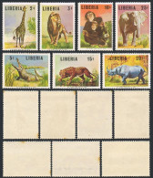 Liberia 451-457,MNH-yel.Mi 669-675. Animals 1966.Giraffe,Lion,Crocodile,Leopard, - Liberia