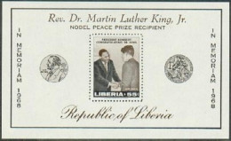 Liberia C180, MNH. Mi Bl.45A. Nobel Peace, 1968. Martin L.King; John Kennedy. - Liberia