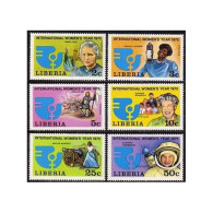 Liberia 697-702,C206,MNH.Michel 946-951,Bl.75. IWY-1975:M.Curie,Joan De Arc, - Liberia