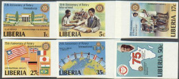 Liberia 860-865,866 Imperf,MNH.Michel 1161B-1166B,Bl.94B Rotary Intl,75,1979. - Liberia