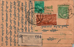 India Postal Stationery Goddess 9p  - Cartes Postales