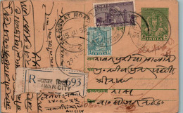India Postal Stationery Goddess 9p Sojat Road Cds - Cartes Postales