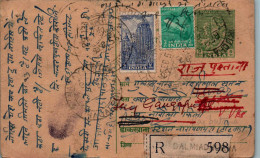 India Postal Stationery Goddess 9p DAlmiad Cds - Postkaarten