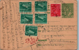 India Postal Stationery Goddess 9p To Kuchaman - Cartoline Postali