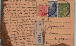 India Postal Stationery Goddess 9p  - Postkaarten