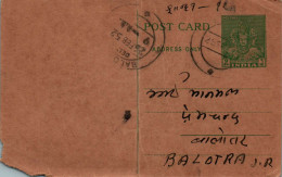 India Postal Stationery Goddess 9p To Balotra - Ansichtskarten