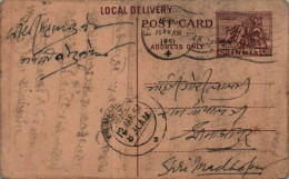 India Postal Stationery Horse 6p To Sri Madhopur - Ansichtskarten