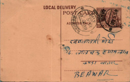 India Postal Stationery Horse 6p To Beawar - Cartes Postales