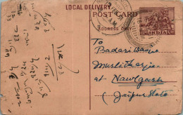 India Postal Stationery Horse 6p To Nawalgarh - Cartes Postales