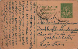 India Postal Stationery Goddess 9p To Jaipur - Postcards