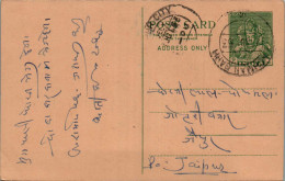 India Postal Stationery Goddess 9p To Jaipur - Cartes Postales