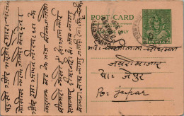 India Postal Stationery Goddess 9p Jaipur Cds - Postcards