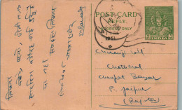 India Postal Stationery Goddess 9p To Jaipur - Postkaarten